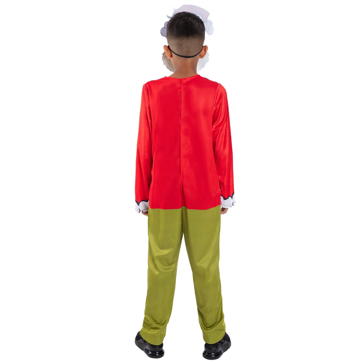 Green-Red - Back - The Grinch Childrens-Kids Dr. Seuss Santa Costume