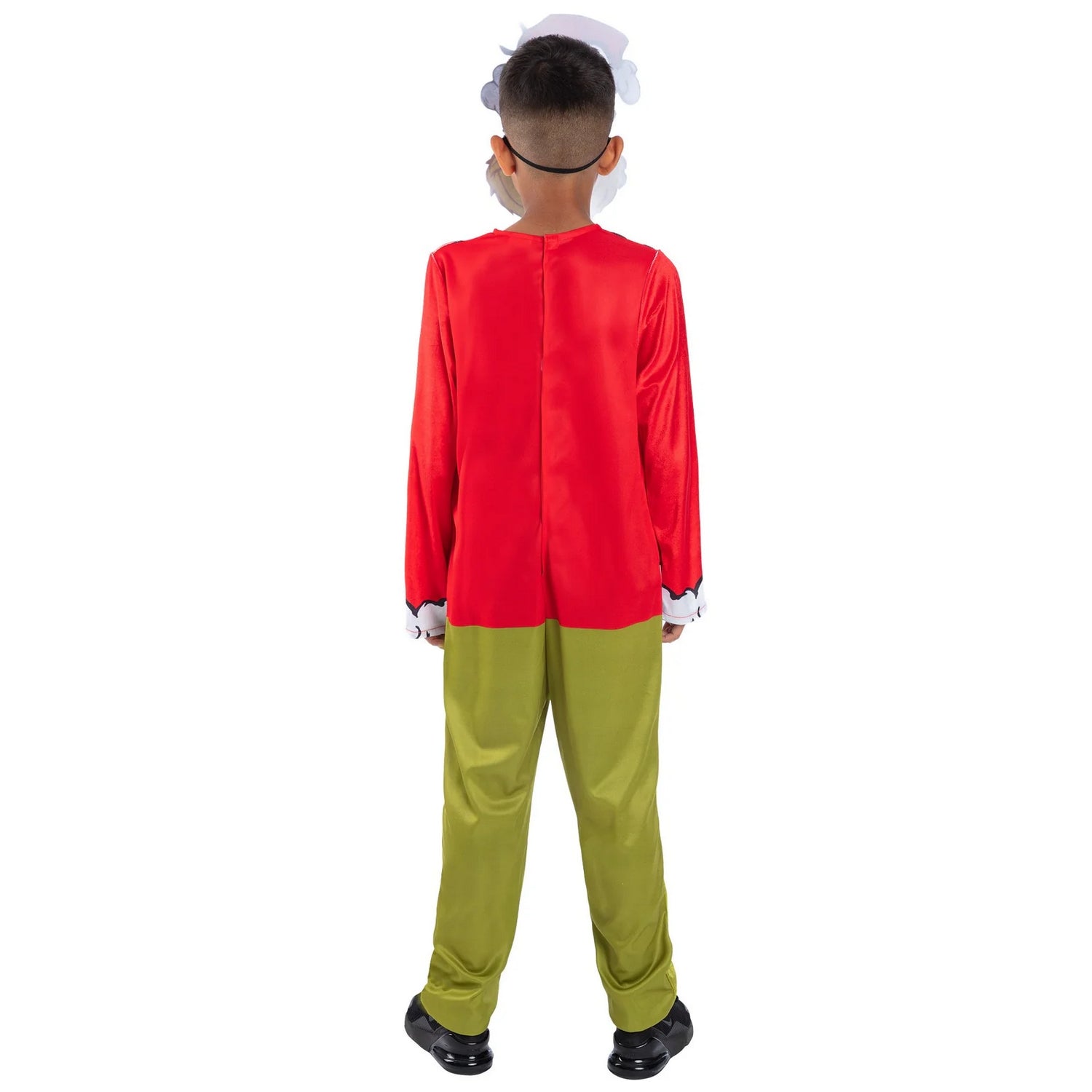 Green-Red - Back - The Grinch Childrens-Kids Dr. Seuss Santa Costume