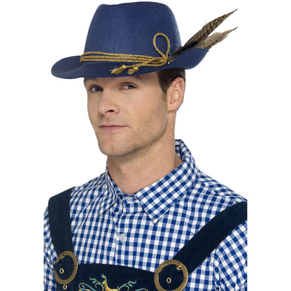 Blue - Side - Smiffys Authentic Bavarian Festival Costume Hat