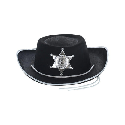 Black - Front - Smiffys Childrens-Kids Sheriff Cowboy Costume Hat