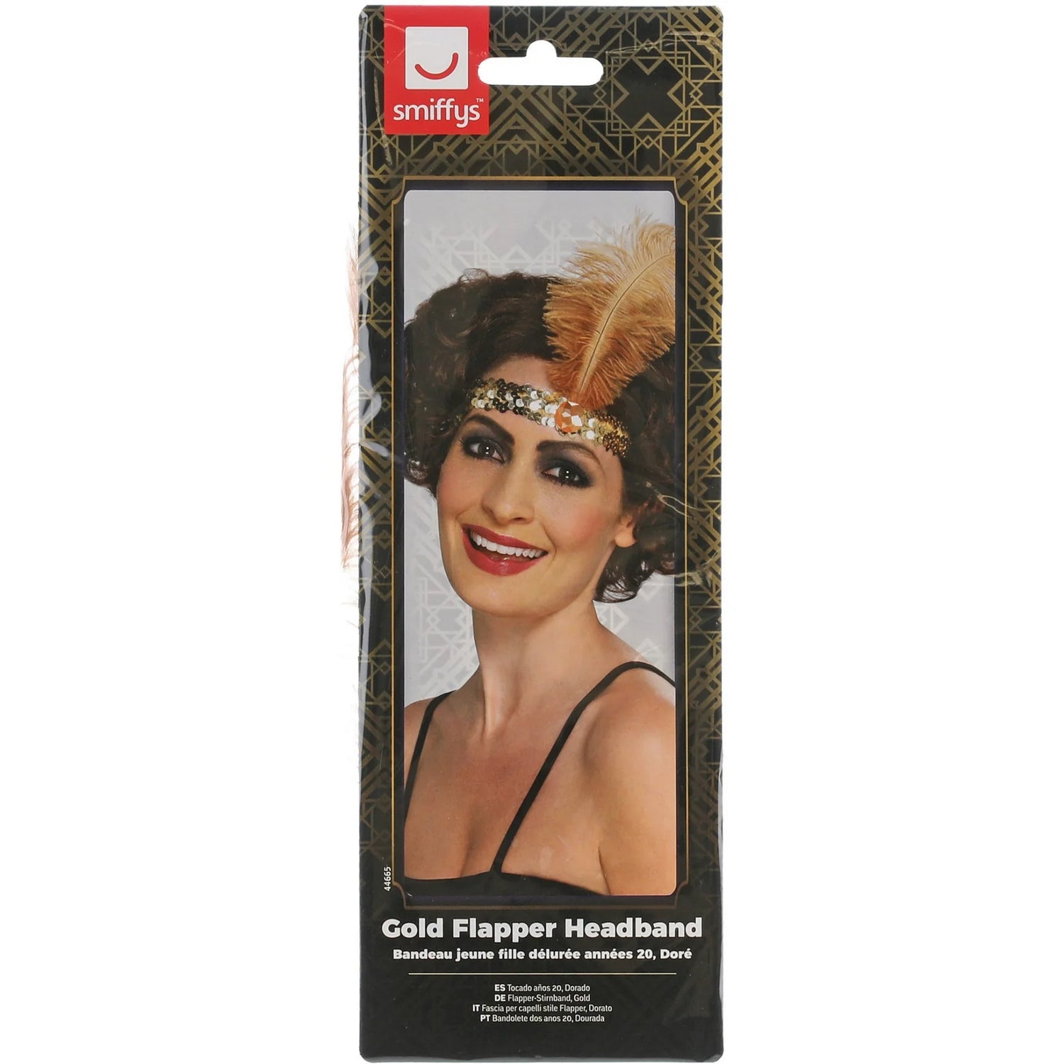 Brown - Back - Smiffys Flapper Costume Headwear
