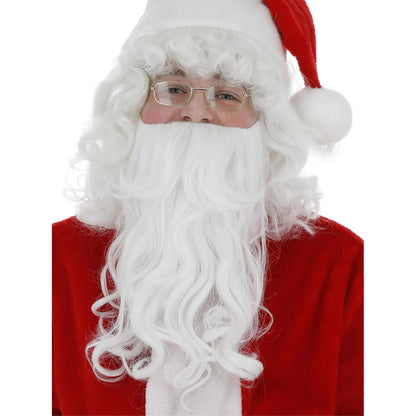 White - Front - Smiffys Deluxe Santa Claus Costume Fake Beard