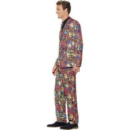 Multicoloured - Side - Smiffys Mens Animal Print Neon Costume Suit