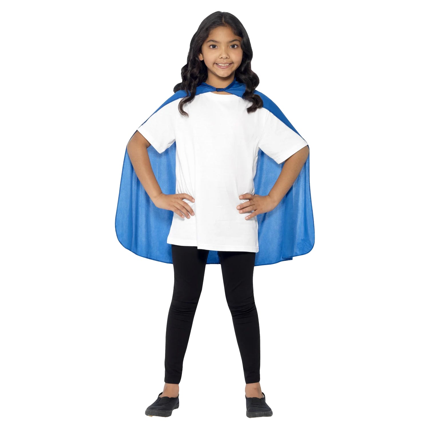 Blue - Back - Smiffys Childrens-Kids Plain Costume Cape