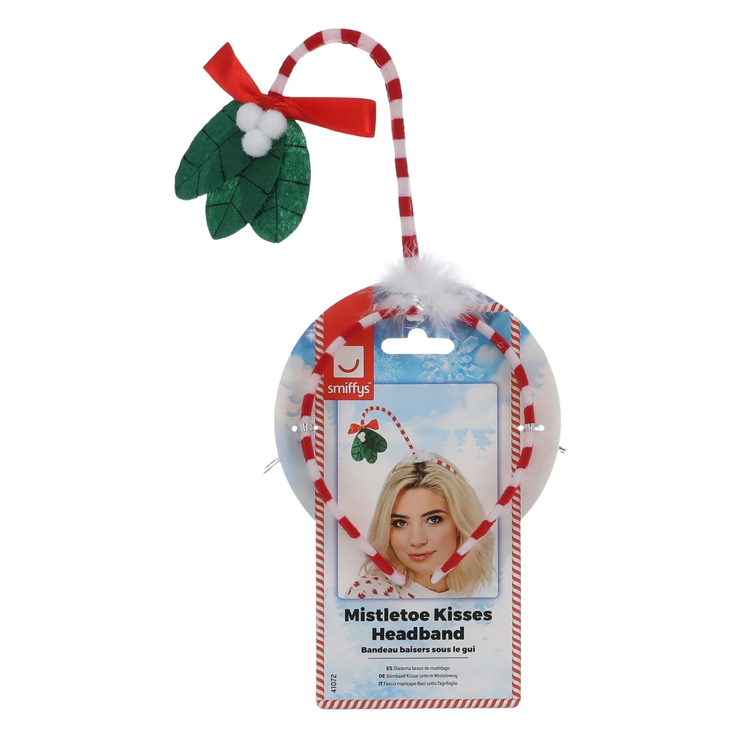 White-Red - Back - Smiffys Mistletoe Kisses Costume Headwear