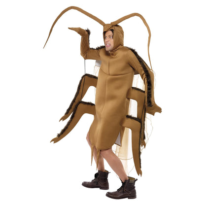 Brown - Side - Smiffys Unisex Adult Cockroach Costume