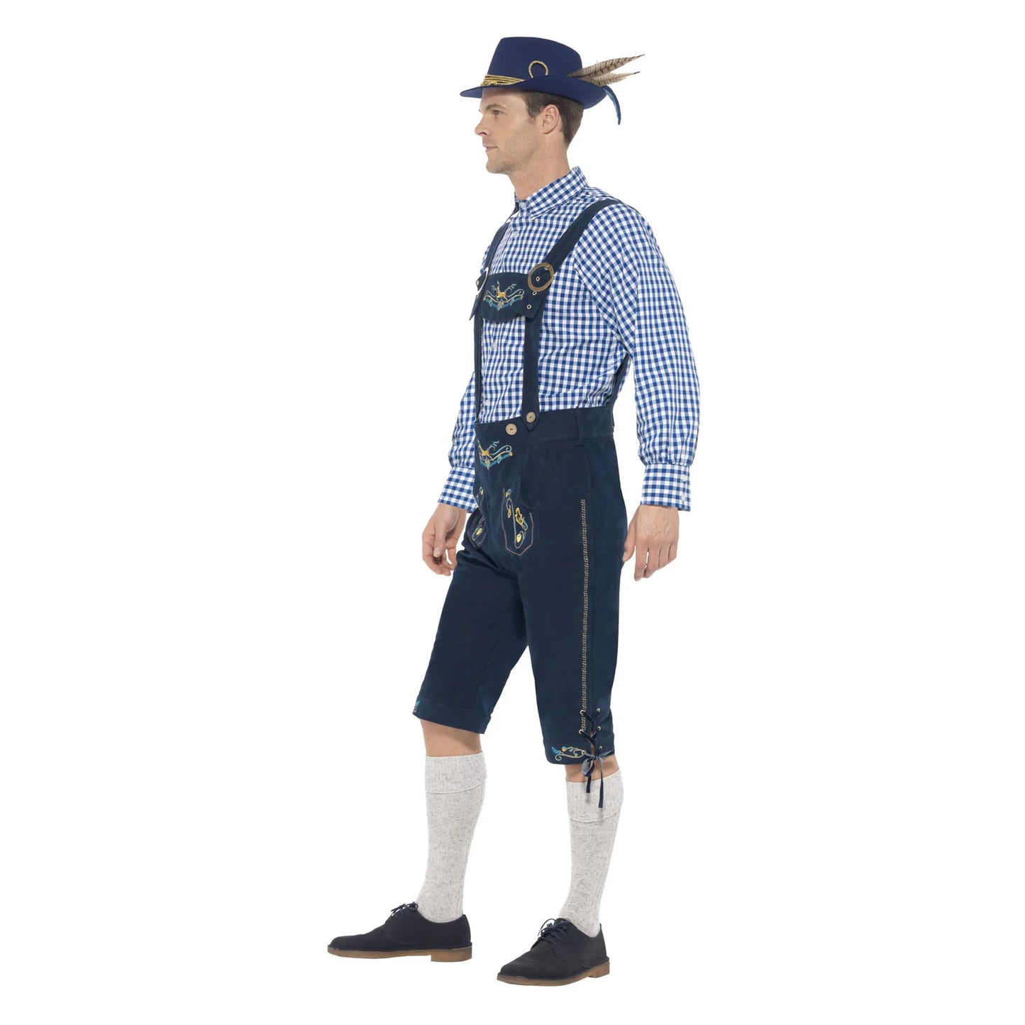 Navy-Blue-White - Side - Smiffys Mens Deluxe Traditional Rutger Bavarian Costume