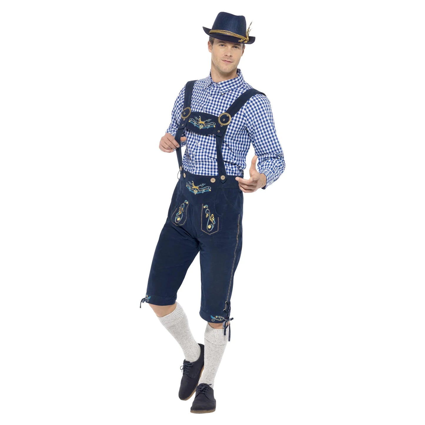 Navy-Blue-White - Lifestyle - Smiffys Mens Deluxe Traditional Rutger Bavarian Costume