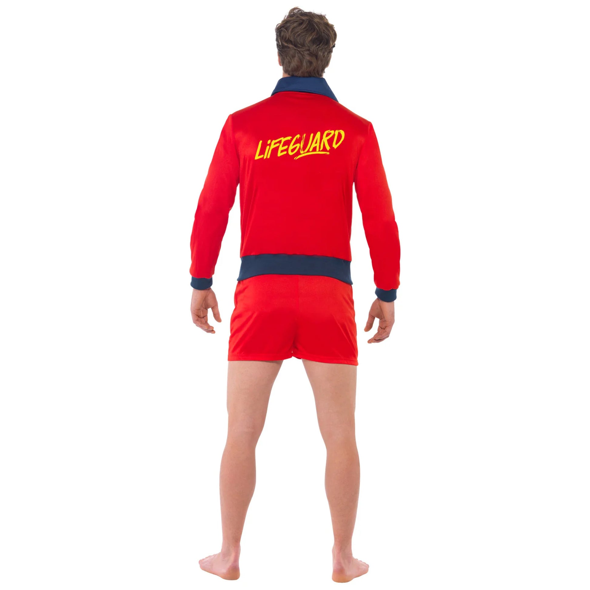 Red-Navy Blue - Back - Baywatch Mens Lifeguard Beach Logo Costume