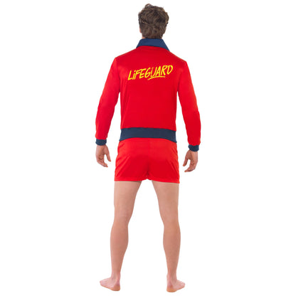 Red-Navy Blue - Back - Baywatch Mens Lifeguard Beach Logo Costume