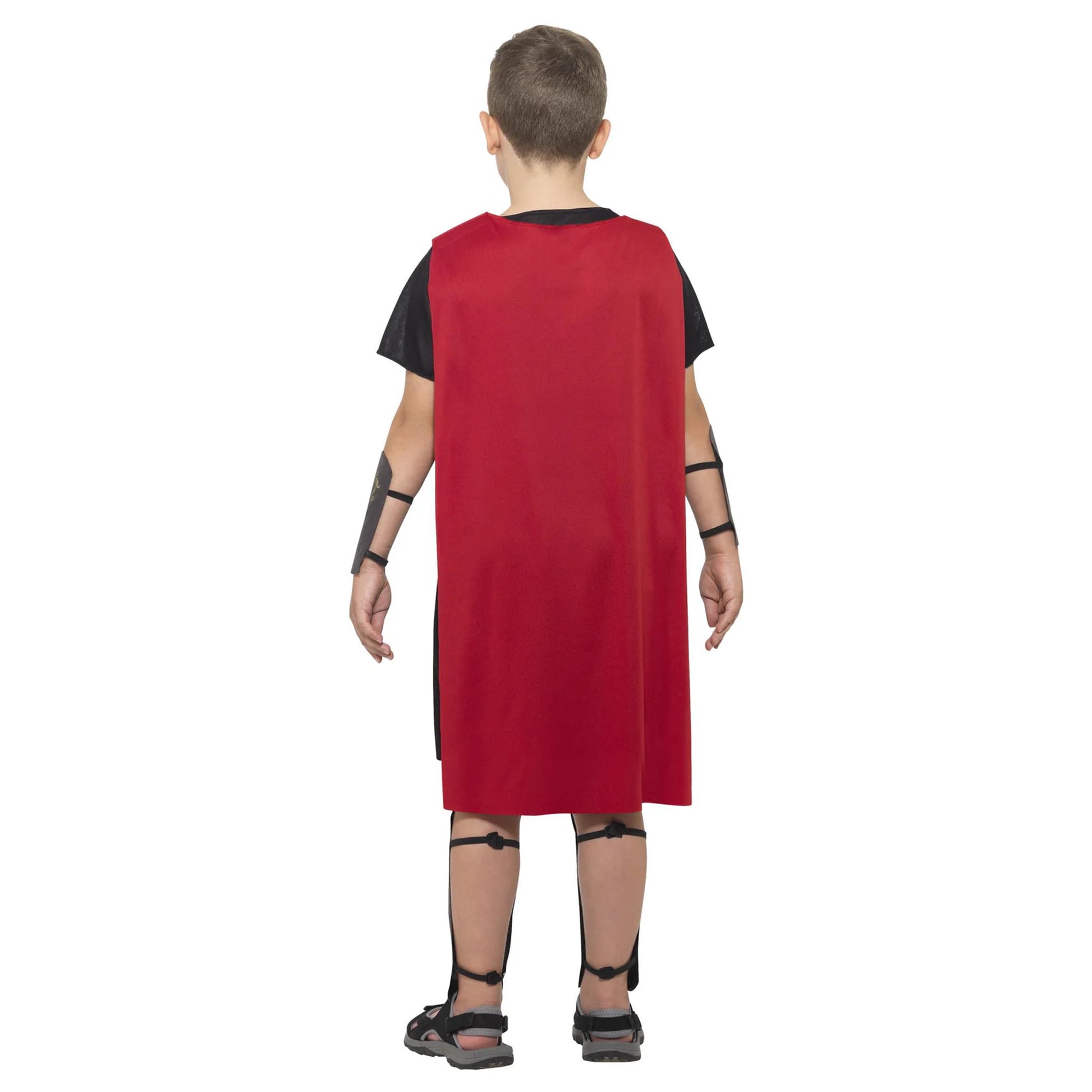 Dark Grey-Black-Red - Back - Smiffys Boys Roman Soldier Costume