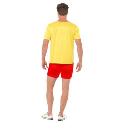 Yellow-Red - Back - Baywatch Mens Lifeguard Beach Costume