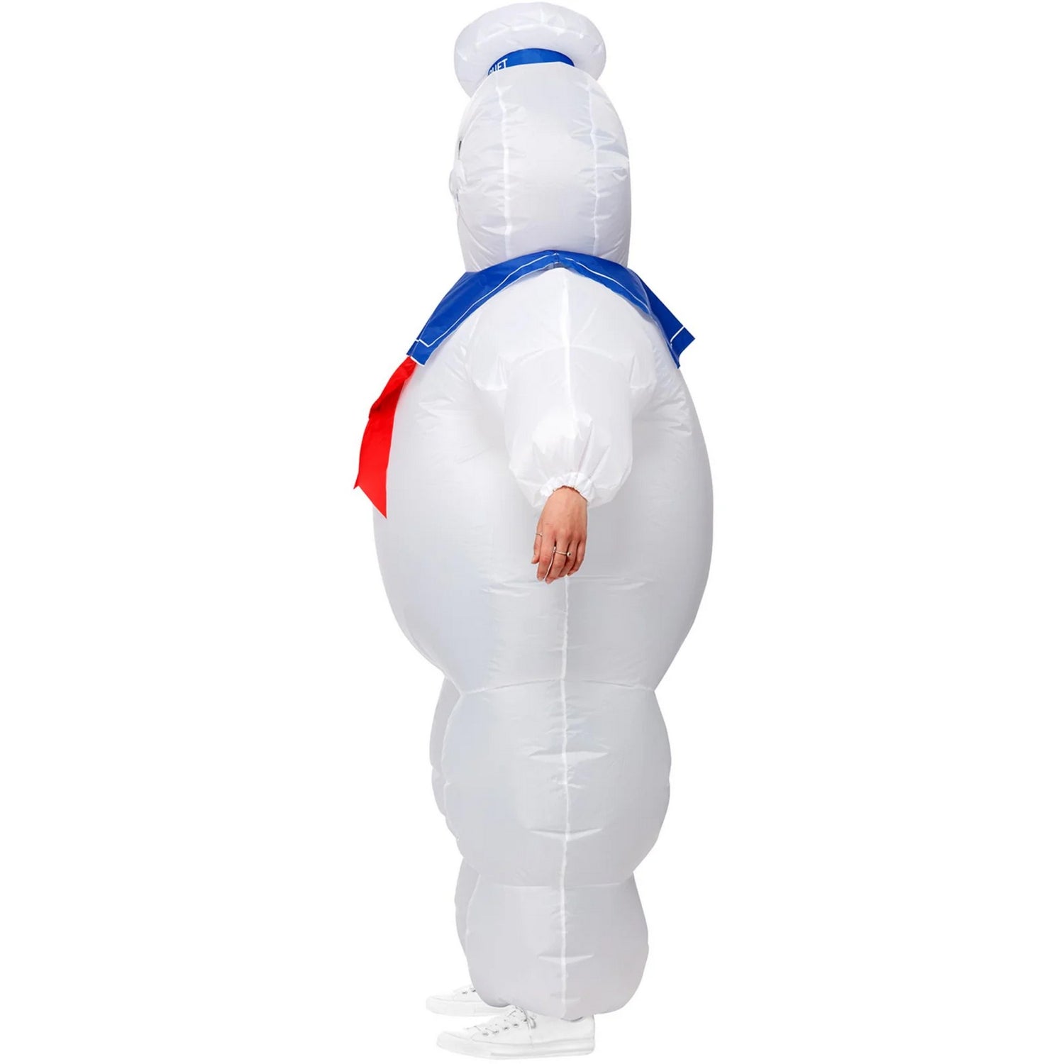 White-Blue-Red - Side - Ghostbusters Unisex Adult Stay Puft Inflatable Costume