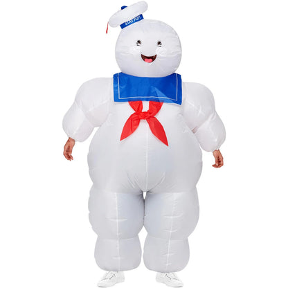 White-Blue-Red - Front - Ghostbusters Unisex Adult Stay Puft Inflatable Costume