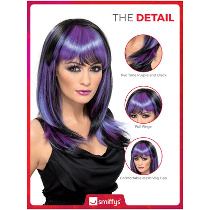 Black - Back - Smiffys Womens-Ladies Glamour Witch Wig