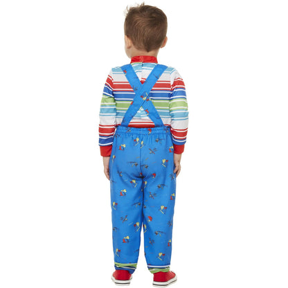 Blue-Multicoloured - Back - Chucky Baby Costume