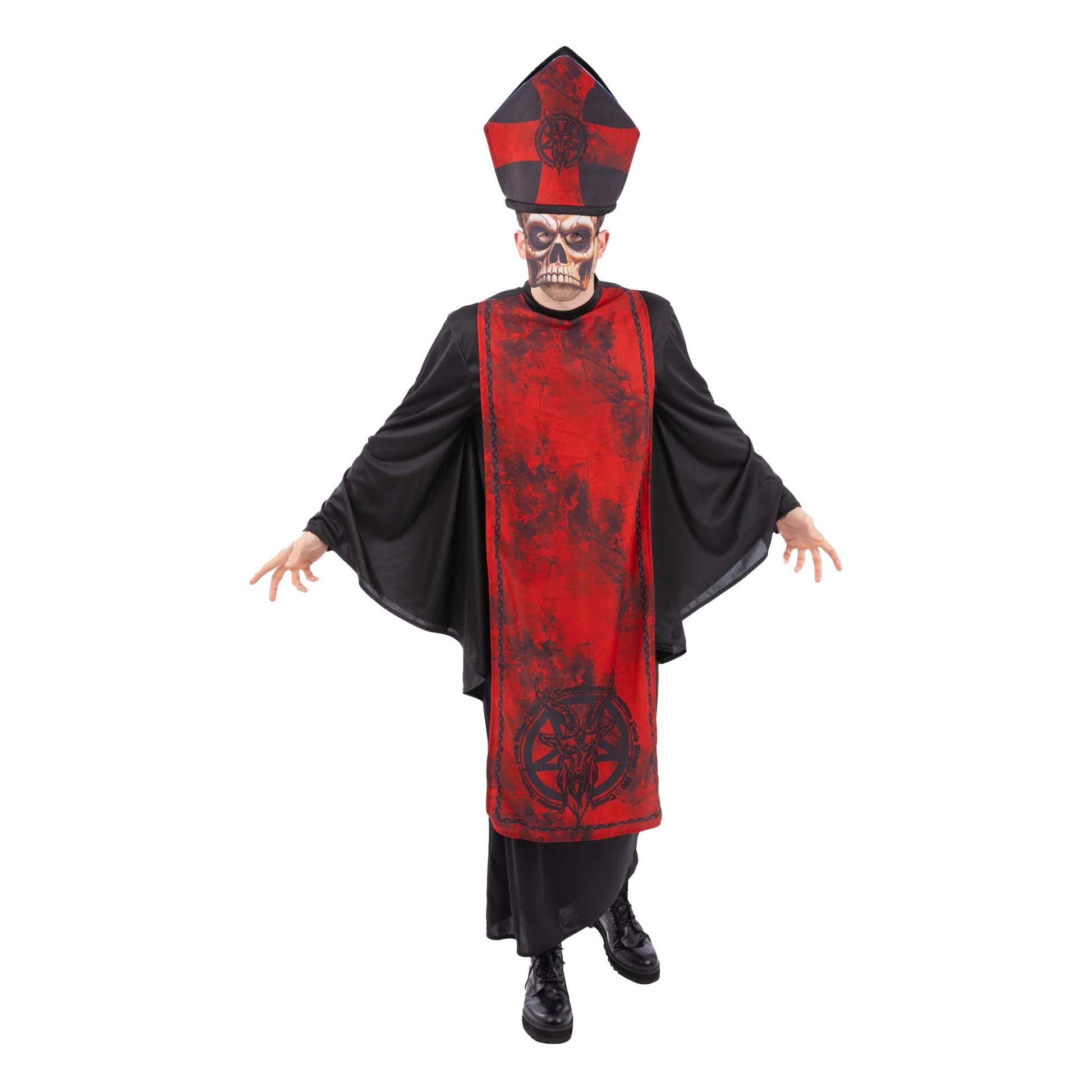 Black-Red - Front - Smiffys Unisex Adult Cardinal Costume