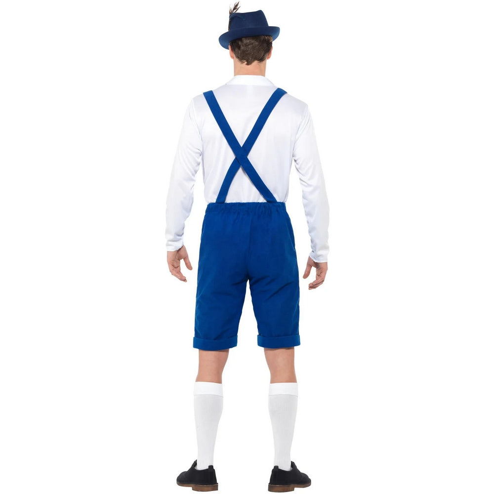 Blue-White - Back - Smiffys Mens Bavarian Costume
