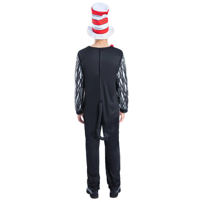 Black-White-Red - Back - Dr. Seuss Unisex Adult The Cat In The Hat Costume Set