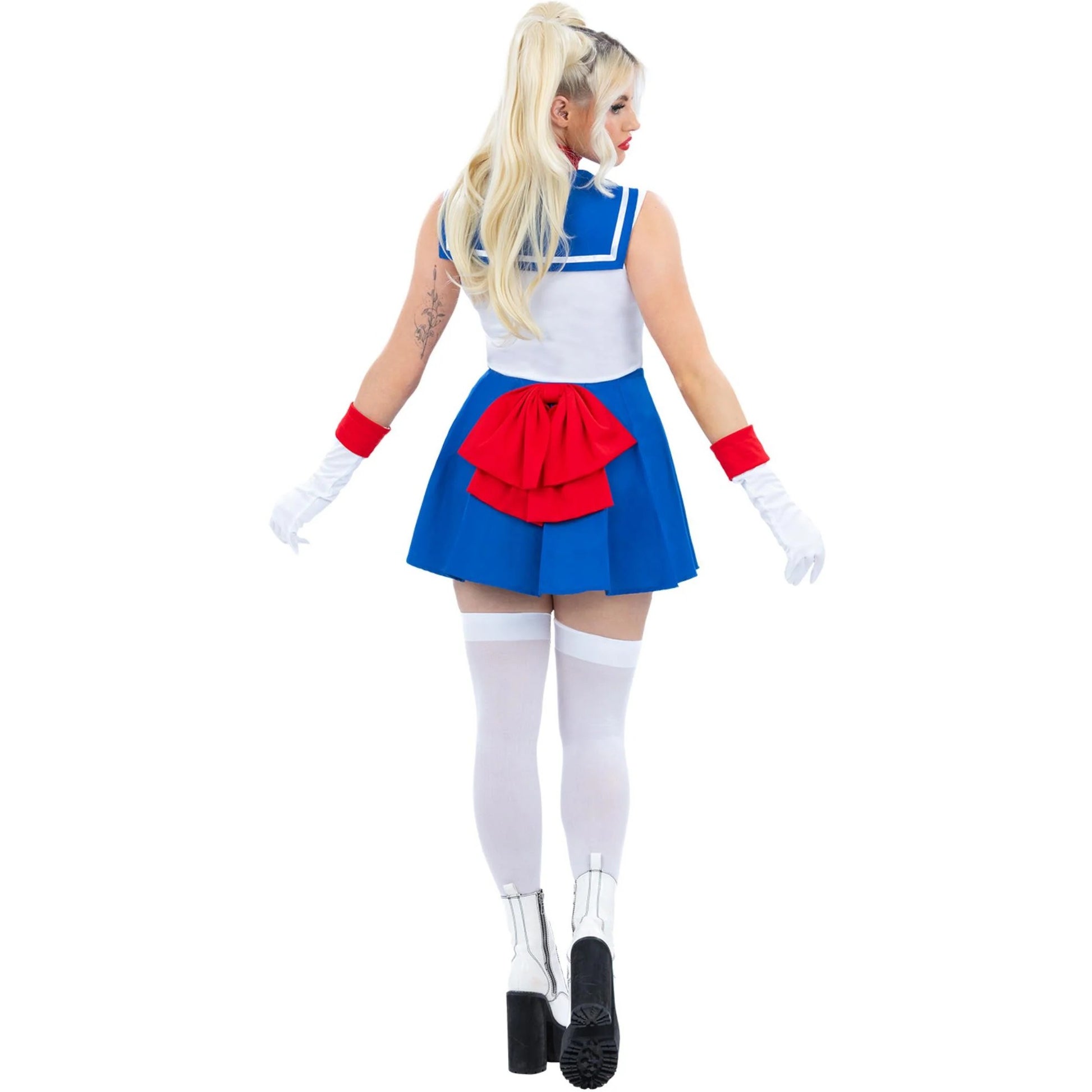 White-Navy Blue - Back - Fever Womens-Ladies Star Sailor Costume