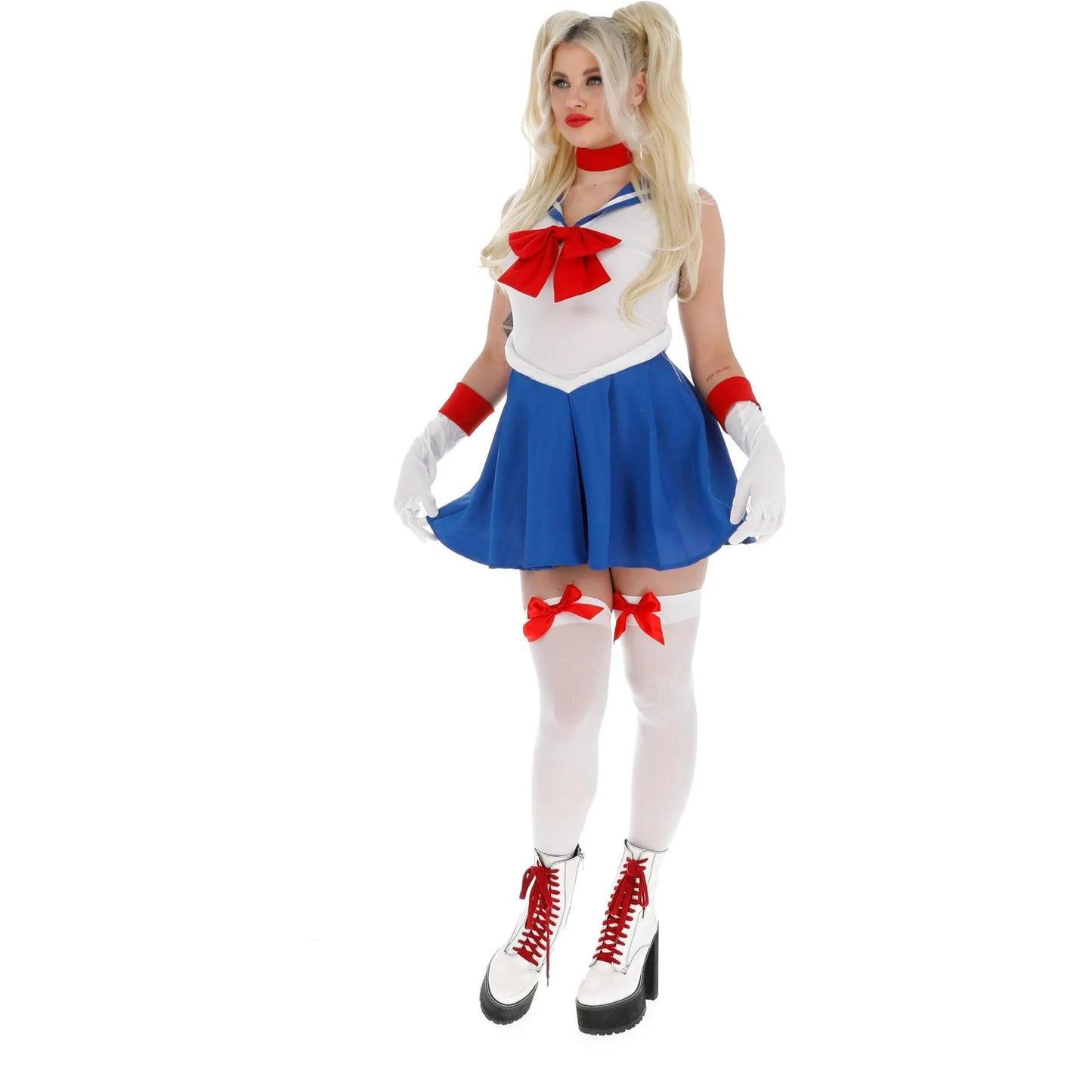 White-Navy Blue - Side - Fever Womens-Ladies Star Sailor Costume