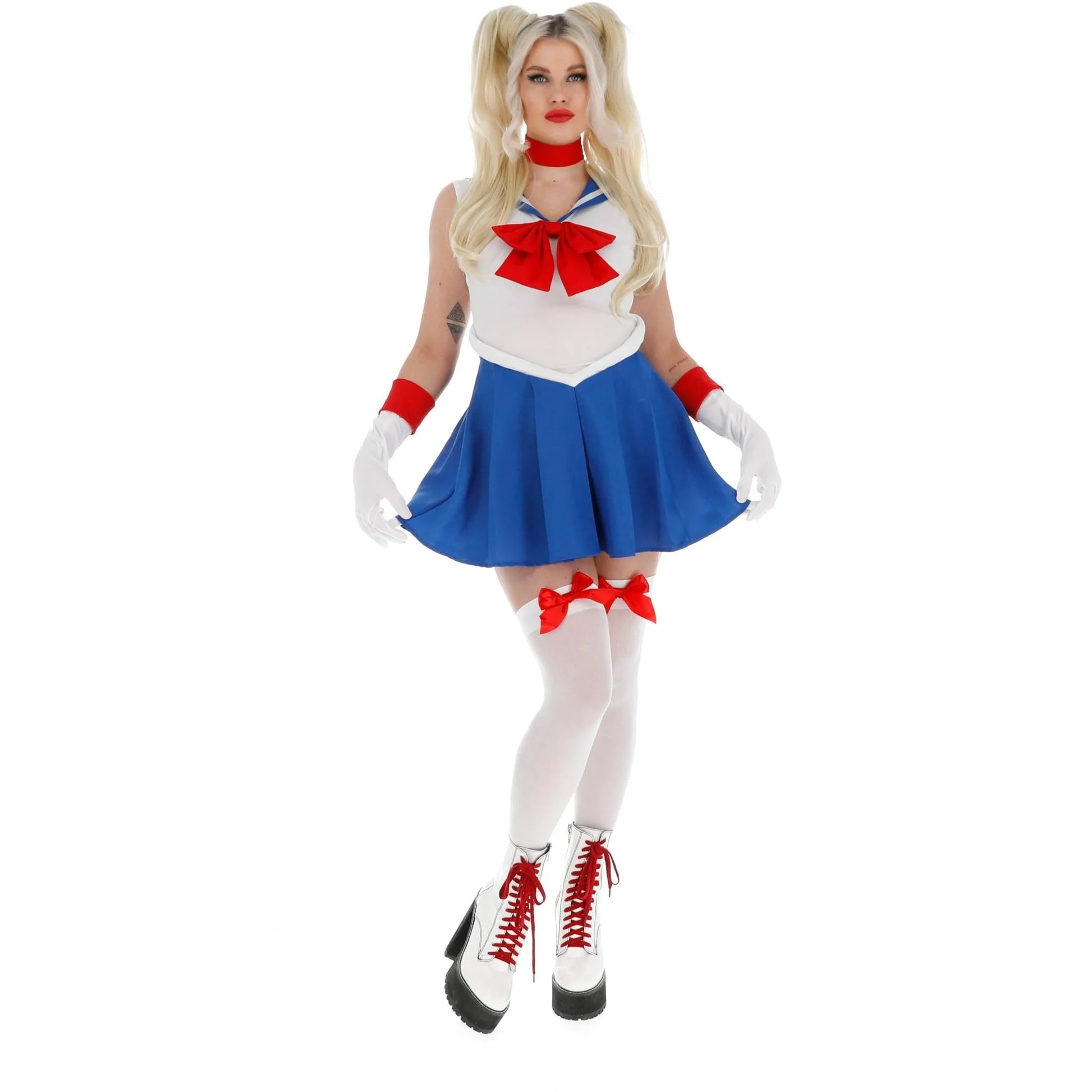 White-Navy Blue - Front - Fever Womens-Ladies Star Sailor Costume