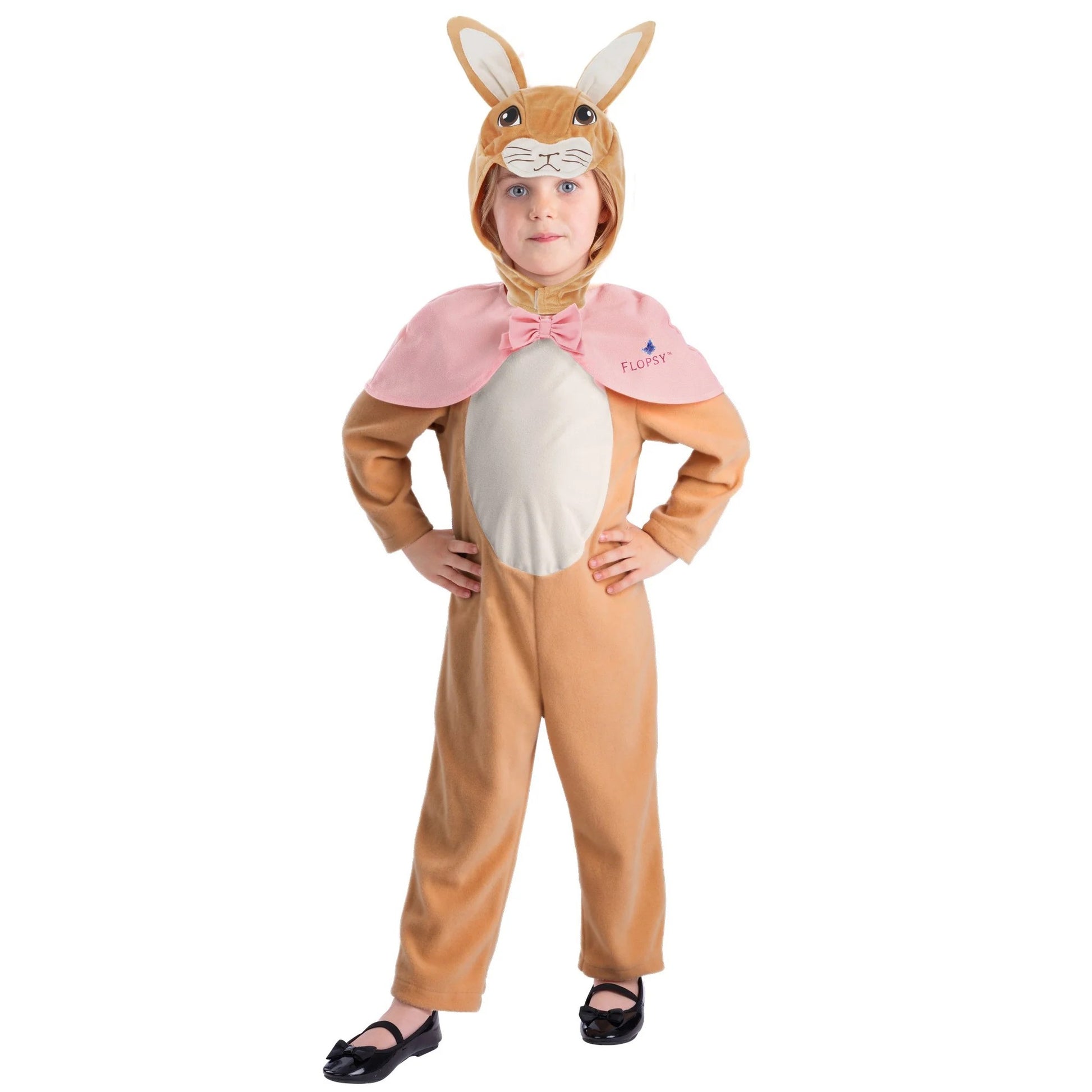 Brown-White-Pink - Side - Peter Rabbit Childrens-Kids Flopsy Classic Costume