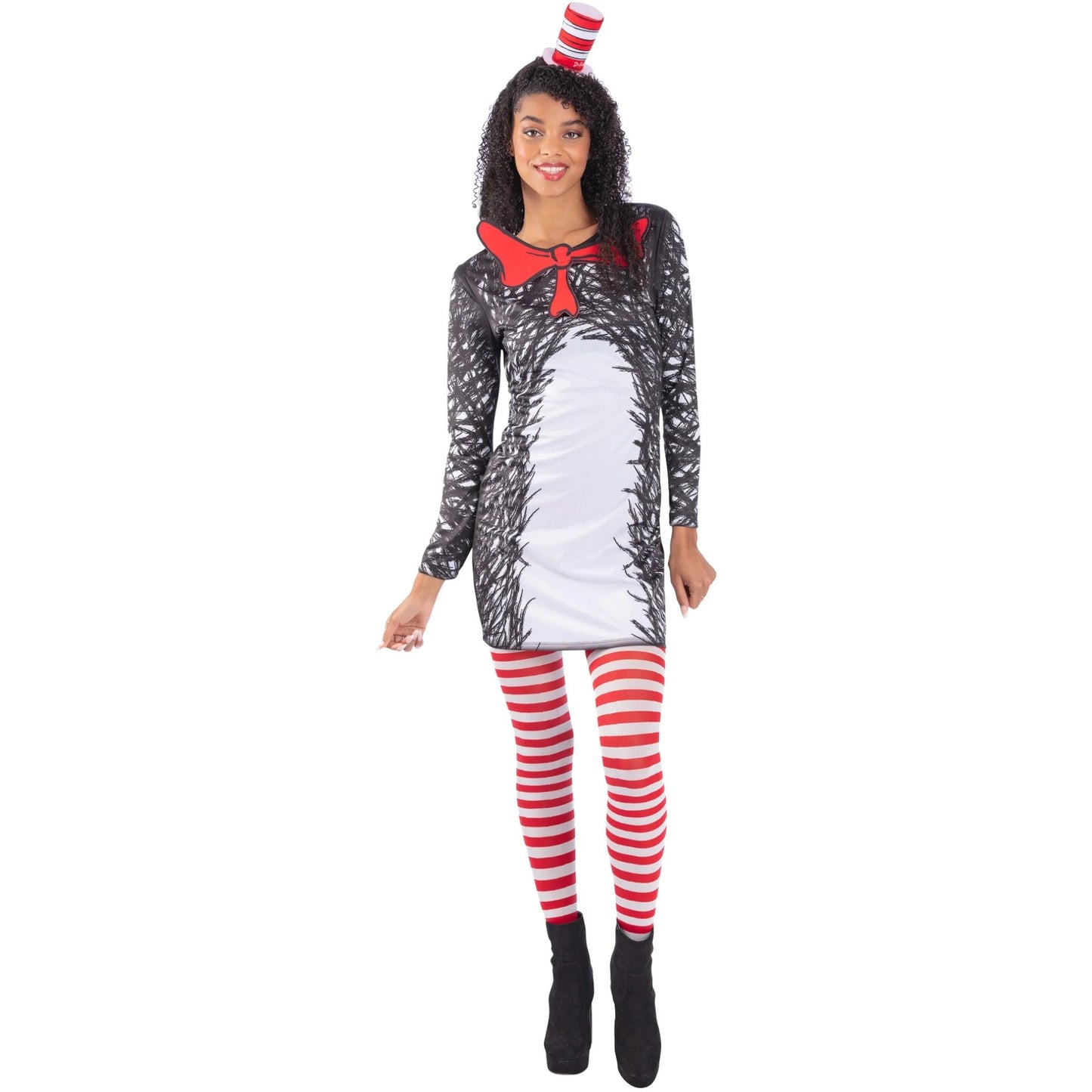Black-White - Front - Dr. Seuss Womens-Ladies Cat in the Hat Costume