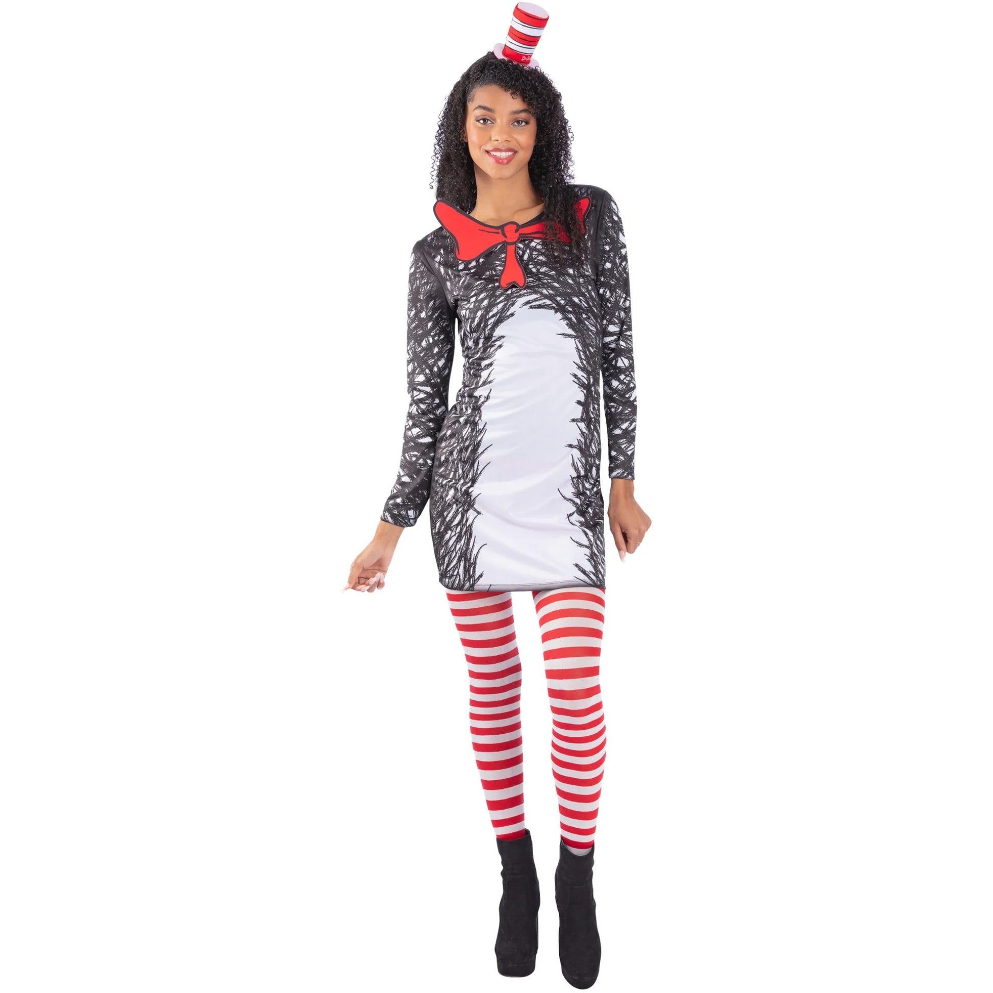 Black-White - Front - Dr. Seuss Womens-Ladies Cat in the Hat Costume