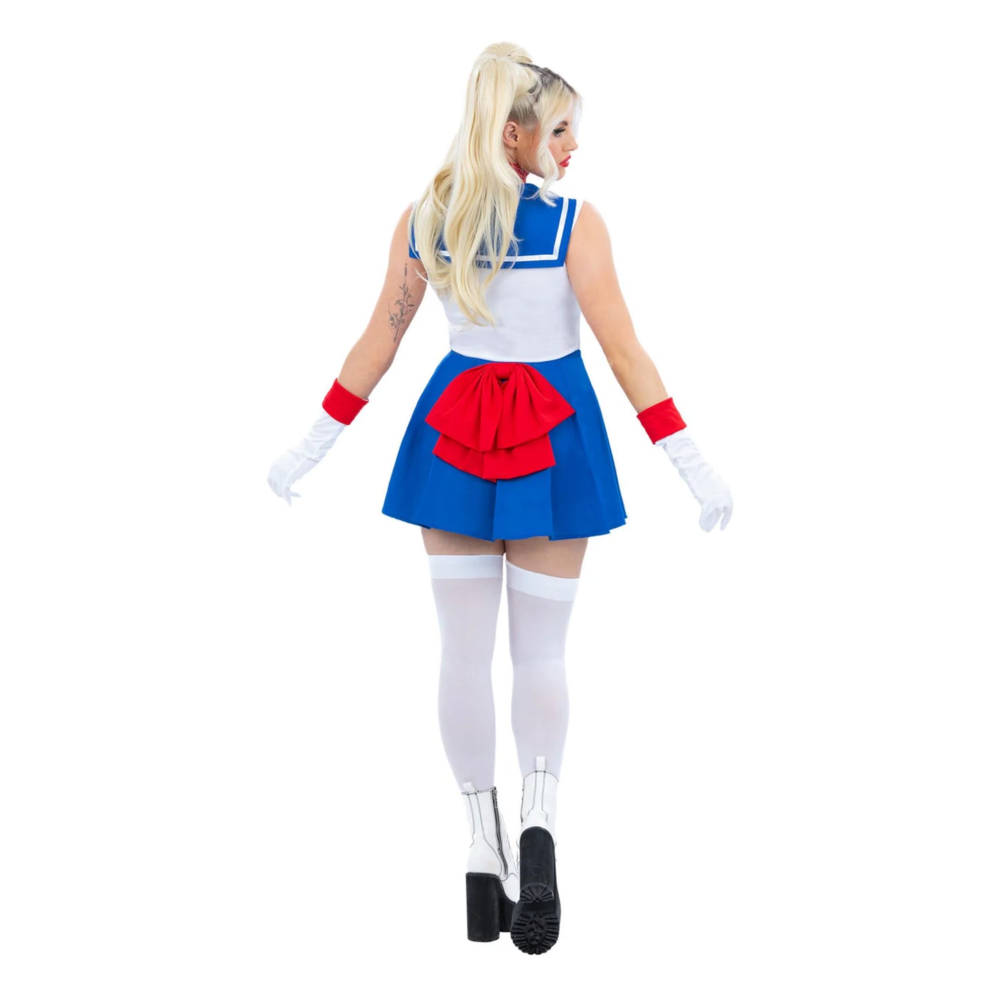 White-Navy Blue - Back - Fever Womens-Ladies Star Sailor Costume