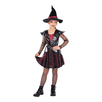 Black-Red - Back - Smiffys Girls Punk Witch Costume