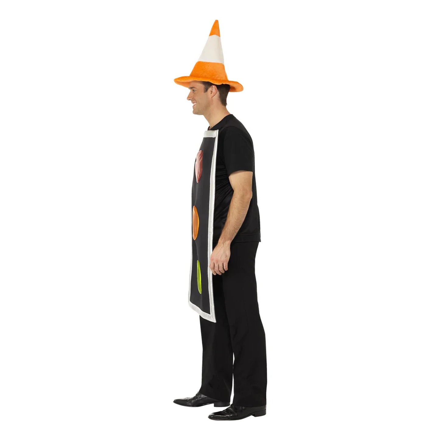 Black-Multicoloured - Side - Smiffys Unisex Adult Traffic Light Costume