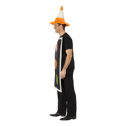 Black-Multicoloured - Side - Smiffys Unisex Adult Traffic Light Costume