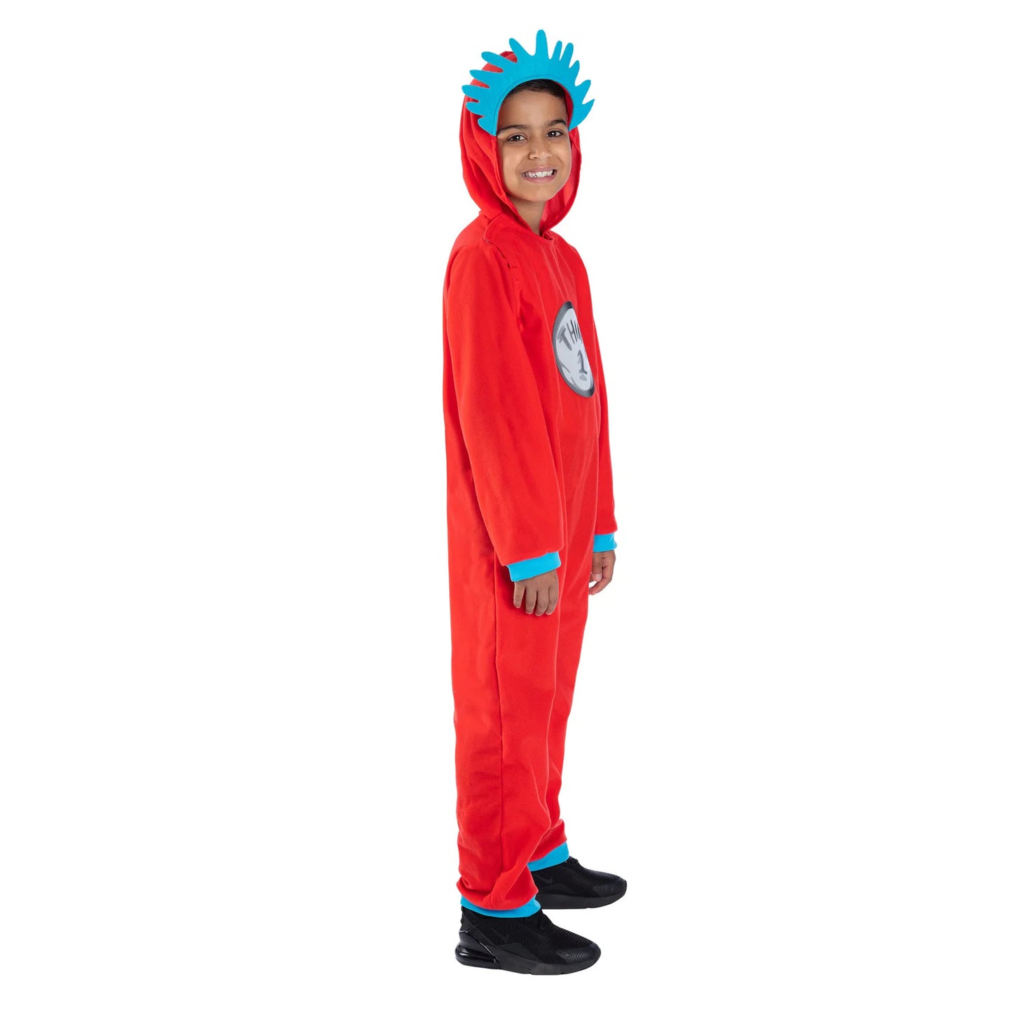 Red-Blue - Side - The Cat In The Hat Childrens-Kids Dr Seuss Thing 1 & Thing 2 Costume