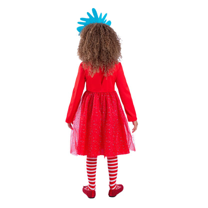 Red - Back - The Cat In The Hat Girls Dr Seuss Thing 1 & Thing 2 Lenticular Badge Costume Dress