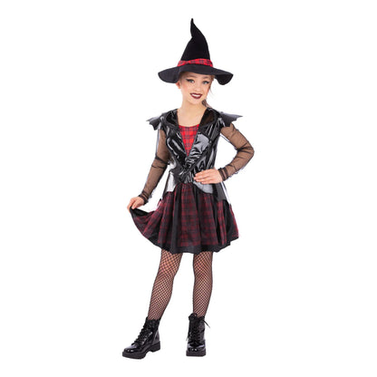 Black - Back - Smiffys Girls Punk Witch Costume