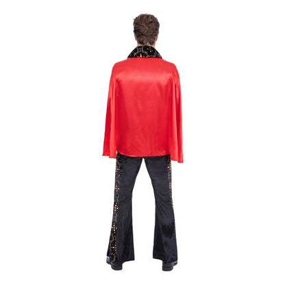 Black-Red - Back - Elvis Unisex Adult Rhinestone Costume Set