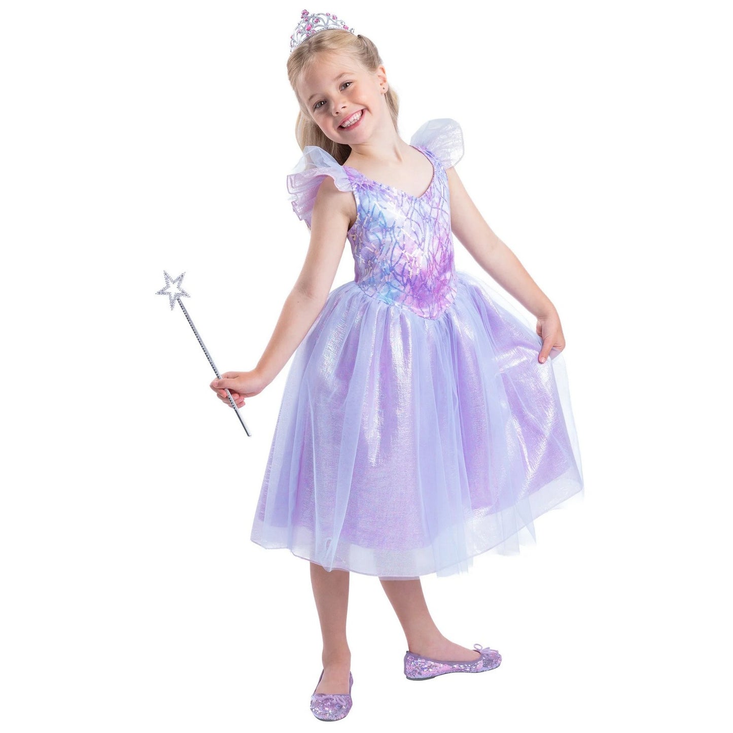 Iridescent - Back - Smiffys Girls Fairy Princess Costume Set