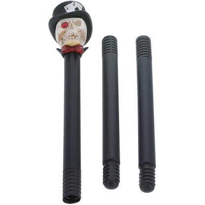 Black - Side - Smiffys Voodoo Skull Cane