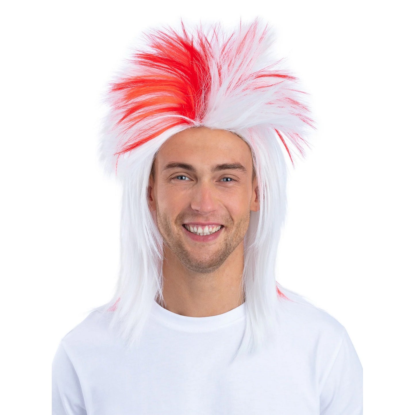 Red-White - Pack Shot - Smiffys Unisex Adult England Wig