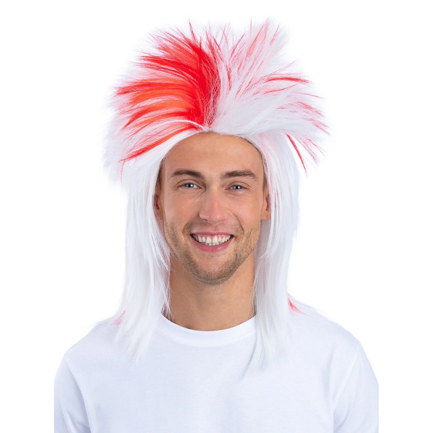 Red-White - Pack Shot - Smiffys Unisex Adult England Wig