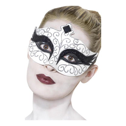 White - Front - Smiffys Womens-Ladies Swan Eye Mask