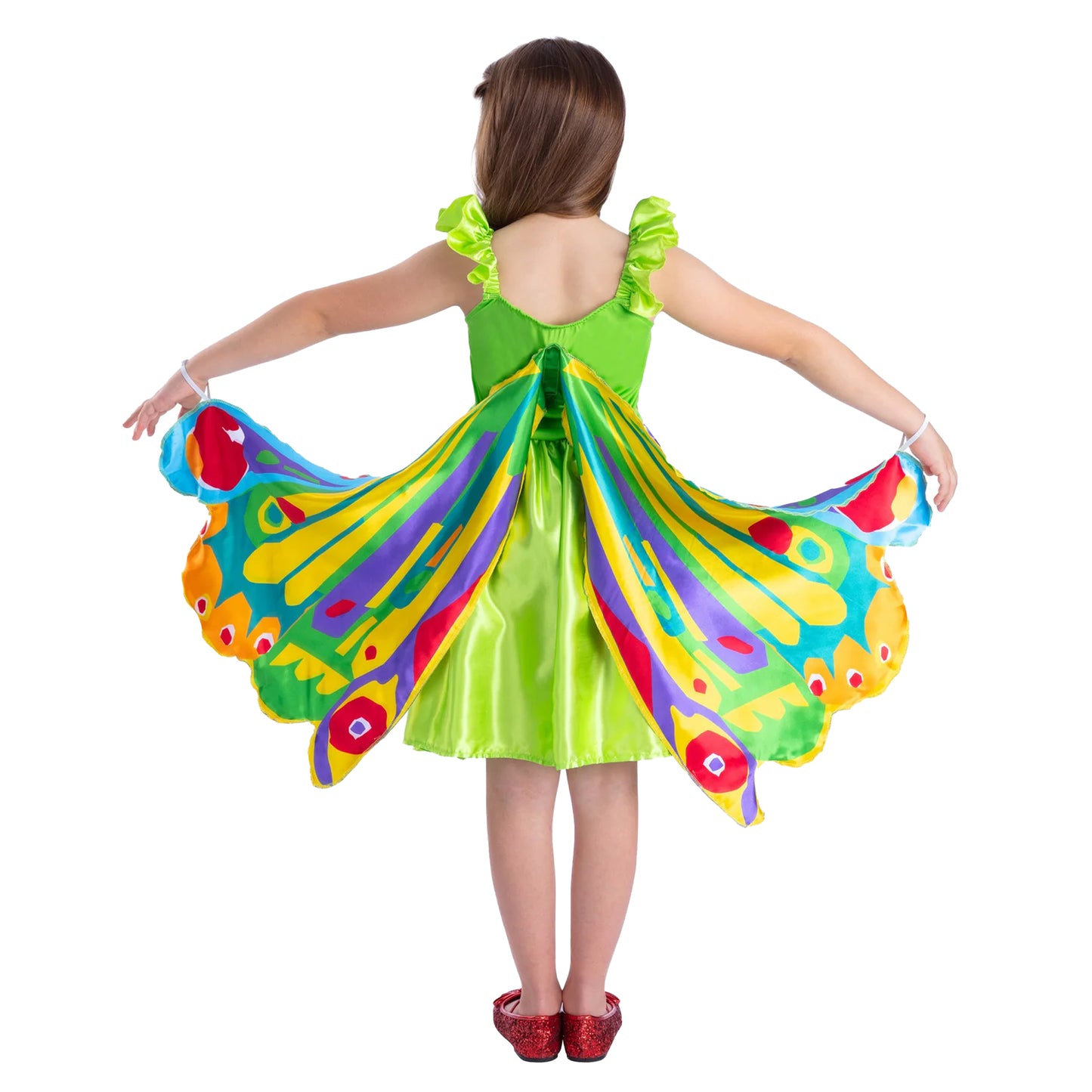 Green-Yellow-Red - Back - The Very Hungry Caterpillar Girls Butterfly Costume Dress