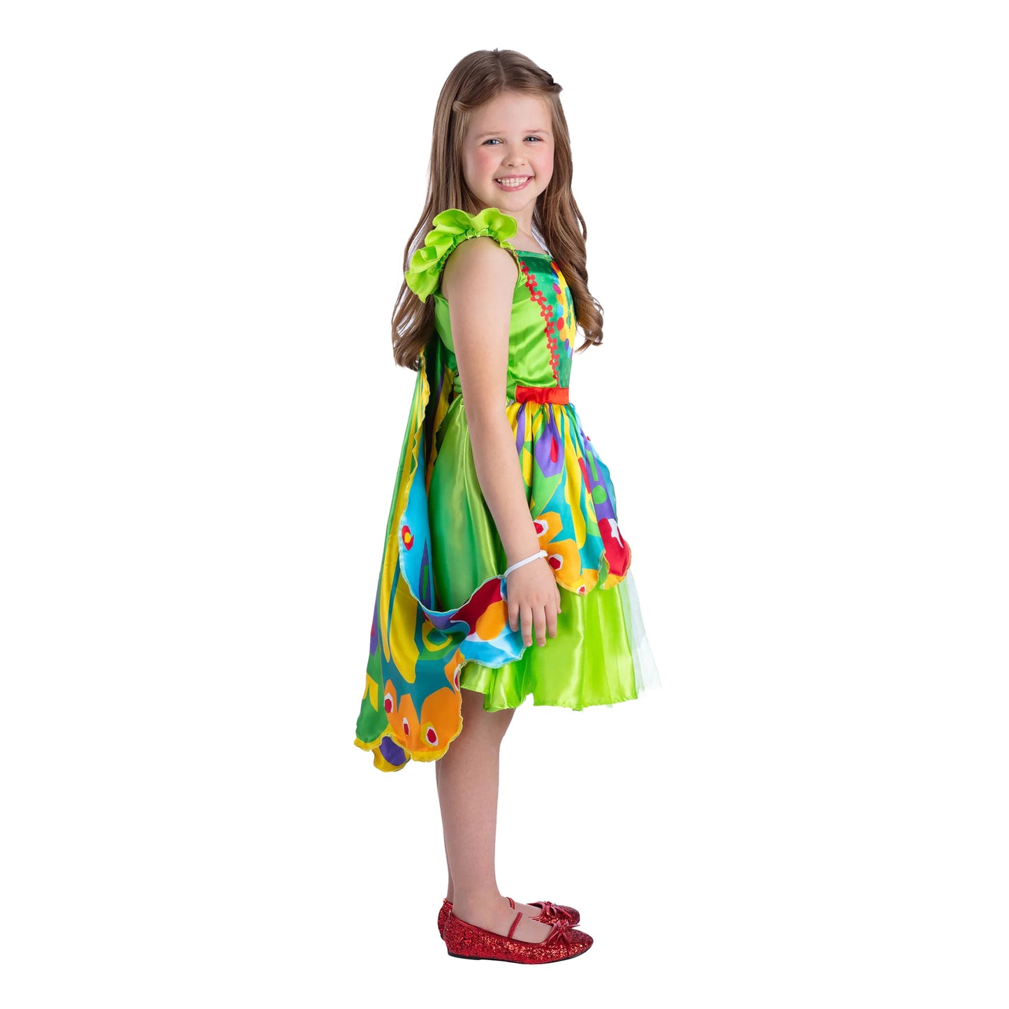 Green-Yellow-Red - Side - The Very Hungry Caterpillar Girls Butterfly Costume Dress