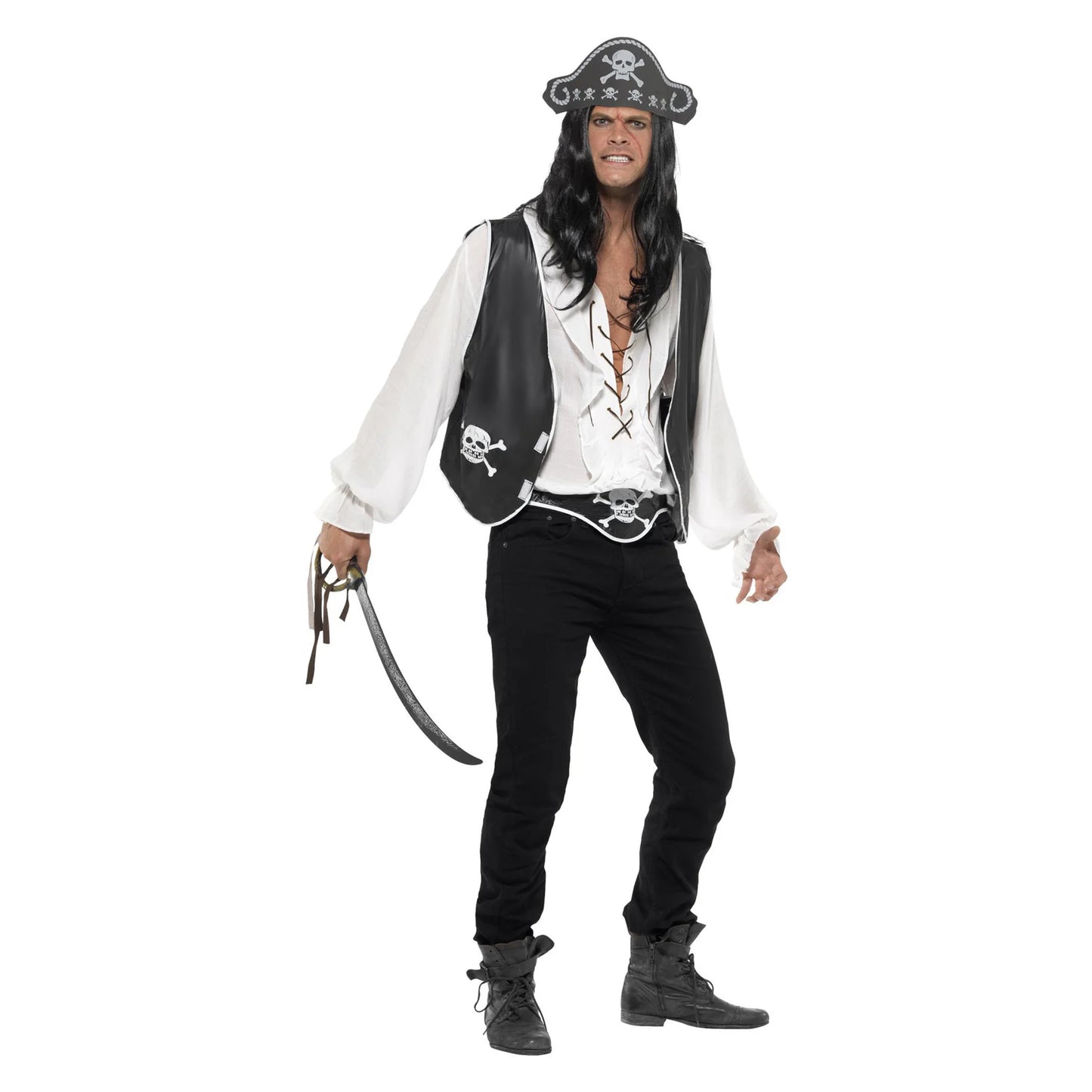 Black - Front - Smiffys Pirate Costume Set