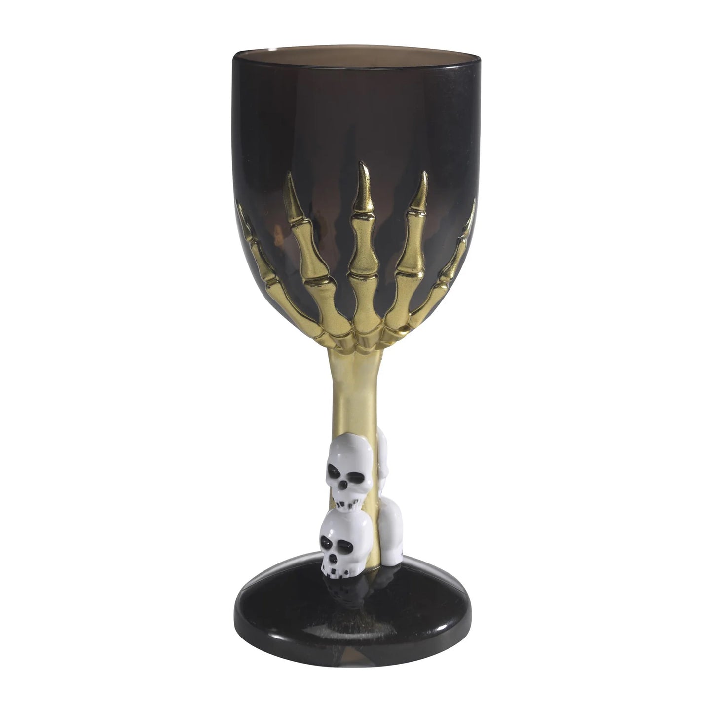Black-Gold - Front - Smiffys Gothic Halloween Wine Glass