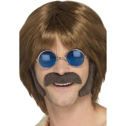 Brown - Front - Smiffys Hippie Costume Accessory Set