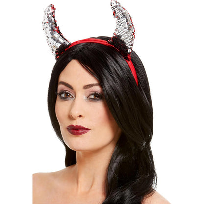 Red - Side - Smiffys Reversible Sequin Headband