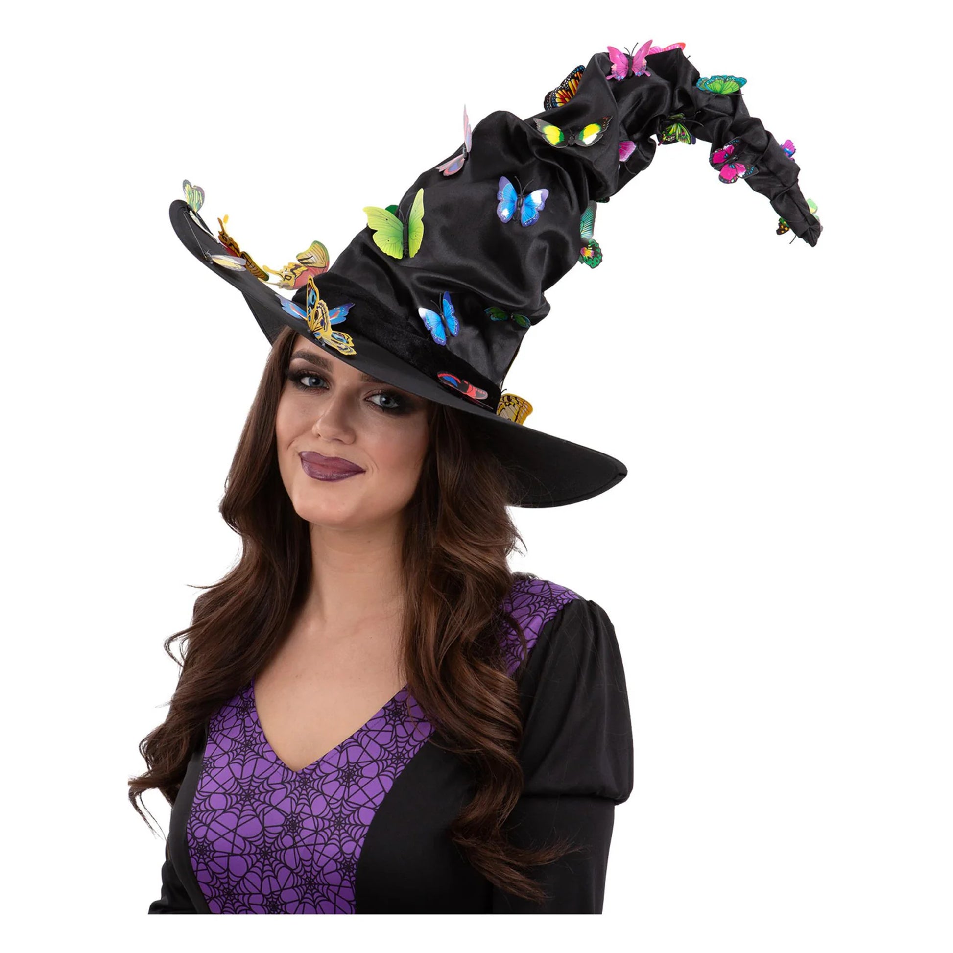 Black - Back - Smiffys Butterfly Witch Hat