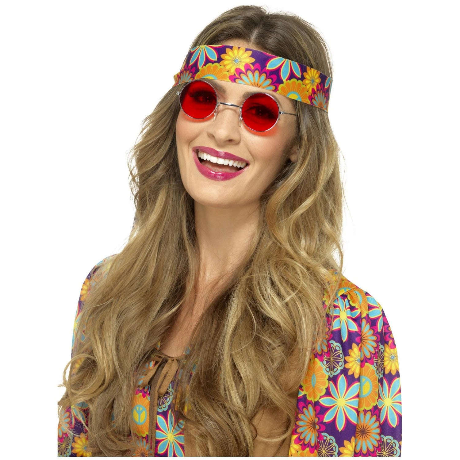 Red - Side - Smiffys Unisex Adult Hippie Glass